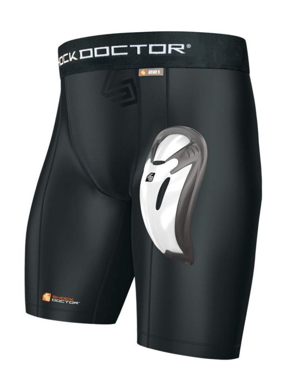 Compression Shorts with Bio-Flex Cup, Moisture Wicking, Black, Adult, Small